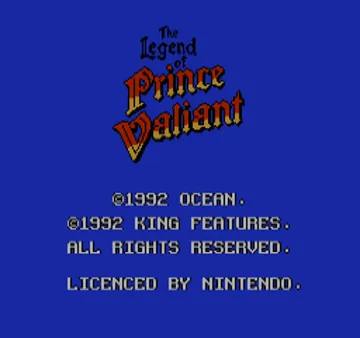 Legend of Prince Valiant, The (Europe) screen shot title